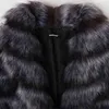 Nerazzurri Long Fluffy Warm Faux Fur Coat Women 2022 Long Sileve Womens Silver Fur Coats 5xl 6xl 7xl Winter European Fashion T220816