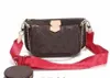 3 szt. Zestaw torby Ulubione multi pochette kobiety Crossbody torebka torebki torebki Kwiaty Projektanci ramion lady skórzana torba 263g