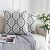 Cushion/Decorative Pillow Nordic Style Embroidered Cushion Cover Grey Geometric Canvas Square Decorative Pillows Home Decor Sofa Back