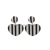 Hoop Huggie Fashion Jewelry S925 Sier Post Earrings White Black Stripe Peach Heart Dangle Stud Drop Delivery Dhasm