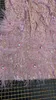 Высококачественное розовое мини-перо V-образное обратное платье Bodycon платье Night Club Party Bodycon платье 220509