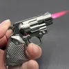 Creative Revolver Lighter Metal Revolver Type Gun Uppblåsbar vindtät lättare möbler Ornament Personlig 357 pistoländare