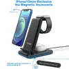 Foldable 3 in 1 Wireless Charger Station QI 15W Fast Charging For Iphone 8/11/12/13/Iwatch SE/7/6/Airpods Pro Charge Dock Stand