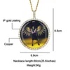 Chains Custom Po Memory Medallions Circle Pendant Necklace With Rope Chain Hip Hop Jewelry Personalized Cubic Zircon GiftChains