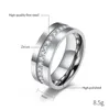 Wedding Rings High Quality Male Punk Vintage Black Stainless Steel Jewelry Two Rows CZ Stone Ring For Man WomanWedding Rita22