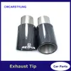Car Styling Carbon Fibre Glossy Tail Pipe Rolling Edge Muffler Pipes Universal Stainless Mufflers End Tips Rear Exhaust System