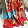 Шарфы для цветочного принца Банданны Женские мода 180x90 см пляжный полотенце атлас Длинные платки 2022 Четыре сезона шелковые шарфы