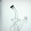 8.5 inch Black Glass Bong Hookahs Water Recycler Double Filters Smoking Pipes with Female 14mm Joint