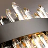 Moderne Kristall Pendelleuchten Wohnzimmer Kronleuchter Schwarz Gold LED Schlafzimmer Hängeleuchte Luxus Kücheninsel Cristal Dekor Lampe
