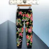 Herrspåriga våren och hösten långärmad t-shirtbyxor 2-delade kinesiska stilkläder 3D Phoenix-mönster trycker mäns casual sui