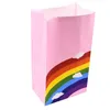 Present Wrap 5-10pcs Kraft Paper Rainbow Food PALLS Treat Kids Birthday Cookie Bag Christmas Party Supplies 13x8x24cmgift