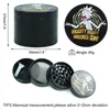 Roken 4 lagen chip zwarte geanimeerde karakters stijl tabak grinder pijp accessoires gadget zwart