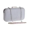 Shiny Glitter Silver Black Bridal Hand Bags Clutch For Formal Party Occasions with Chains Ladies Bags