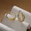 1 pairs 14 K Złota Mody Proste Hoop Kolczyki dla Kobiet Urocze Chic Party Biżuteria Akcesoria