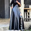 التنانير الأنيقة تنورة طويلة أنيقة Maxi Solid Color Fashion Faux Leather Women