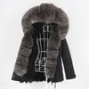 Women039S Fur Faux Waterproof Short Parka Winter Jacket Women Real Coat Natural Raccoon Outerwear太い暖かいストリートウェアDETAC8232240