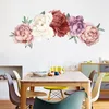 Pivoine Rose Fleurs Mur Art Autocollant Stickers Vinyle Autocollants Enfants Chambre Pépinière Décor À La Maison Papier Peint pour chambre