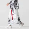 Männer Hosen Mode Männer Streetwear Breite Bein Herren Baumwolle Leinen Harem Männlichen Chinesischen Stil Baggy Hakama Han Fu Hosen männer