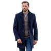 メンズウールブレンドロングコート冬ウォームウインドブレイカーウール高品質ジャケット男性スーツT220810