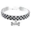 Colares de strass de entrada de cães de gato com pingente de osso cães ajustáveis ​​cachorros de cristal strass em colar de animais de estimação colar de jóias bh7300 tqq