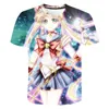 Koszulki męskie wydrukowane kreskówka Lolita 3D Women T Shirt Summer Anime Casual Kids koszulka