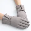 5本の指の手袋冬の女性風防水防水ぬいぐるみ1ペア暖かいミトンレディータッチスクリーンスキンフレンドリーソフト女性