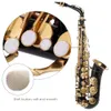 SAX Mib Alto Saxophone Laiton Laqué Or Mi Plat Sax 82Z Clé 4 Type avec Brosse de Nettoyage Chiffon Gants Sangle Étui Rembourré Sib/Mib