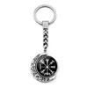 Keychains Vegvisir Viking Pirate Charms 360 Degrees Rotated Moon Pendant Compass Keyring Keychain Key Holder For Keys MenKeychains