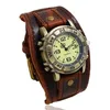 AllMatch Fashion Punk Retro Brown Black Belt Strap Genuine Leather Watch Men Bracelet For Women Jewelry Freely 220530