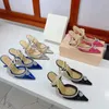 Mach Pearl Sandals Top Quality High Heeled Luxury Designer Transparent PVC Womens Dress Shoes Ovski Dekorativa spänne klackar middag6768367