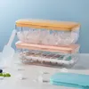 Press Type Ice Maker Silicone Ice Cube Making Mold Creative Storage Box Lid Trays Bar Kitchen Square Cubic Container Box 2206272V