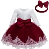 Girl's Dresses Toddle Dress For Baby Girl Birthday Party Wedding Guest Princess Children Clothing 0-2 Yrs Tutu Bow SkirtsGirl's