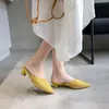 슬리퍼 pxelena 신발 여자 2022 여름 뾰족한 발가락 뜨개질 슬라이드 세련