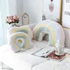 Nordic Rainbow Bridge Baby Bed Decor Cushion Super Soft Heart Neck Travel Sofa Decoration Waist Birthday Gift J220704