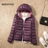 Sedutmo Winter Plus Tamanho 3xl Duck Down Coat Women Women Ultra Light Hooded Jackets Dois Late