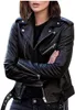 Women's Jackets Ladies Autumn PU Leather Jacket Girls Leisure Style Solid Color Long Sleeve Lapel Coat Personalized Slim Zipper OutwearWomen