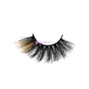 Vmae 5d kleurrijke ombre 25 mm mink wimpers siberische nerts bont wimpers sexy aangepast privélabel lange donzige oog lash mix kleur zachte natuurlijke 3D mink wimperverlenging