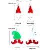 Dangle & Chandelier Cute Christmas Holiday Jewelry Green Hat With Red Boots And Santa Clause Head Acrylic Earrings For Women