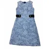 Fashion Denim Dresses Summer Sleeveless Dress Classic Flora Embroidery Ladies Dress 3 Sizes Girls Skirts Apparel