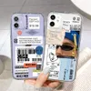 UPS/DHL Free Luxury Fashion Capa transparente à prova de choque para iPhone para Apple iPhone 14 13 12 11 Pro Max Mini 7 8P X XsMax Xr Capa de telefone transparente com etiqueta personalizada criativa