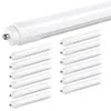 JESLED T8 8FT LED Tubes 5000K 6000k Frosted Covers FA8 Led Tube Lights Transparent Cover Single Row 16 Packs