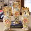 Europa banhado a ouro porcelana vaso vintage vase avançado de flor de cerâmica vaso para estudo de salão corredor decoração de casamento em casa