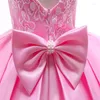 Girl Dresses Girl's Toddler Christmas Princess Party Dress Balckless Sleeveless Bow Tulle Born Birthday Boho Style GownGirl's