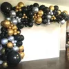 Black Gold Ballon Girlande Bogen Kit Konfetti Latex Ballon 30. 40. 50. Geburtstagsfeier Ballonde Dekorationen Erwachsene Babyparty