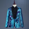 Fashion Changing Black Gold Sequin Blazer Men Fancy Paillette Wedding Singer Stage Perfor Suit Jacket Annual DJ Blazer Homme 3XL 220812