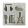 Moldes de cozimento Safe alimentos com qualidade de rádio Microfone de guitarra fone de fonte de fontes de fontes de fontes de cozinha para cozinha