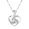 Kedjor sterling silver halsband kvinnlig hjärtformad hänge enkla vilda klavikelkedja smycken grossistförsäljning 3chains