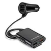 60W 8a Front Back Seat 4 Port USB Snabbladdning QC3.0 Billaddare till iPhone 13 Huawei Xiaomi Samsung Fast Phone Charger