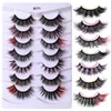 7 Paia/Set Soffici Ciglia Finte Colorate Cosplay Party Eyes Makeup Soft Lashes Extension