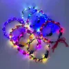 Party Decoration Glowing Garland Hairband Wedding Crown Flower Headband Women Girls LED Light Up Hair Wreath Luminous Headwear for Birthdayp